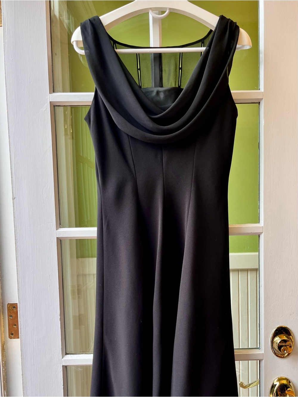 Evan Picone Black Cocktail Dress with Sheer Diamond-Accent Yoke - Picture 2 of 7